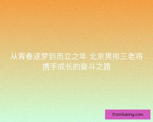 从青春逐梦到而立之年 北京男排三老将携手成长的奋斗之路